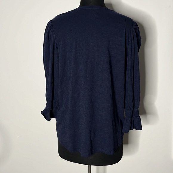 CHICO’S Women’s Cotton Slub Ruffle Cuff Tee Size 3 - Picture 6 of 9